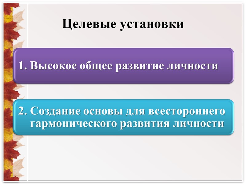 Целевые установки